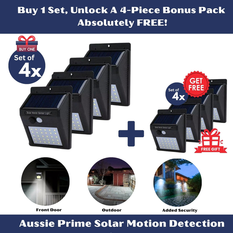 Aussie Prime Solar Generated Motion Detection Lights (Set of 4)